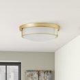 thumbnail image 3 of Gold Flush Mount Ceiling Light with Frosted Glass Shade, E26 Base, Classic Round Ceiling Lighting Fixture for Hallway, Bedroom, Patio, 3 of 6