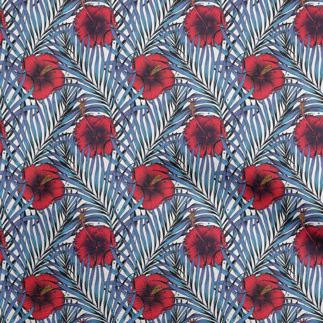 oneOone Tissu Flex Coton Rouge Tropical Matériel de Couture Imprimé Tissu au Mètre 40 Pouces de Large