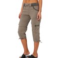 thumbnail image 2 of Innerwin Pantalon Cargo à Cordon Élastique Taille Femme Capri Quotidien Taille Haute Mode Pantalon Court Gris Foncé m, 2 of 9