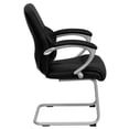 thumbnail image 5 of Black Leather Executive Side Reception Chair with Silver Sled Base, 5 of 5