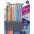 thumbnail image 1 of Paper Mate Flair Pens, Metallic Felt Tip Pens, City Lights, Glittery Ink Shines on White Paper, Assorted Colours, 16 Count, 1 of 6