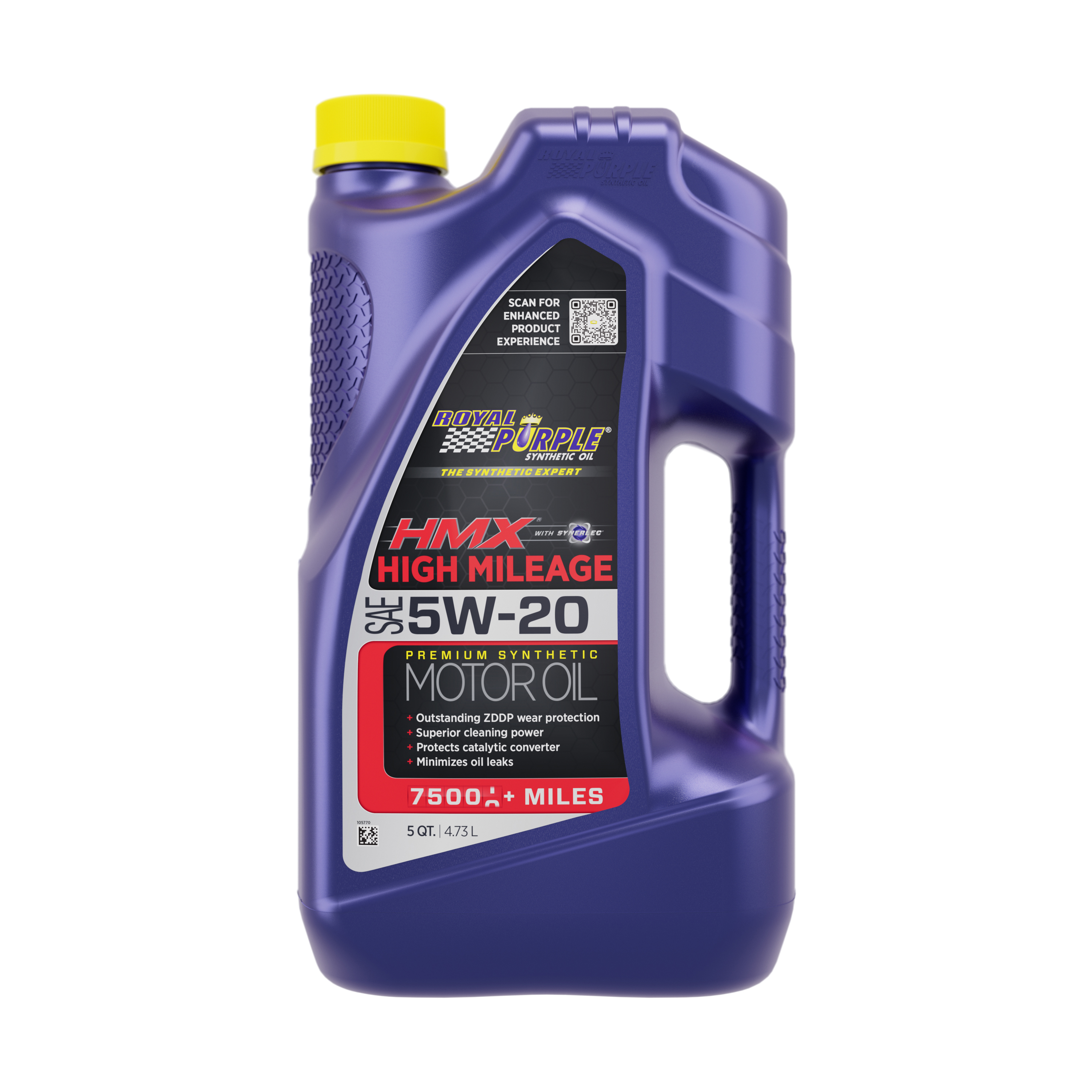Royal Purple 17518 Hmx High Mileage Synthetic Motor Oil 5W20 5 Quart Bottle