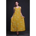 thumbnail image 2 of Bimba Robe Longue en Rayonne Imprimée Feuilles pour Femmes Chic Bohème Été Maxi Plage - Très Petit, 2 of 4