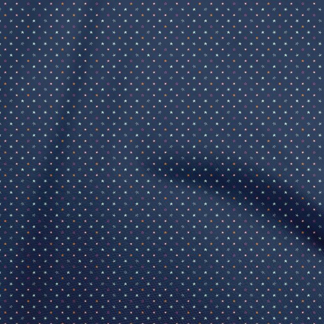 oneOone Cotton Silk Navy Blue Fabric Stars Sewing Craft Projects Fabric Prints By Yard 42 Inch Wide