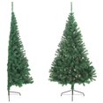 thumbnail image 2 of vidaXL Artificial Half Christmas Tree with Stand Green 180 cm PVC, 2 of 5