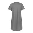thumbnail image 4 of EGNMCR Robe pour Femmes, Robe à Manches Courtes à Encolure Carrée Longueur Genou Femmes Robe Décontractée avec Nœud Robe d'Allaitement à Manches Courtes Robe de Maternité Courte Robe pour Femmes Enceintes, 4 of 8