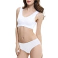 thumbnail image 4 of XZNGL Womens Non Steel Ring Adjustable Gathered Buckle Lace Bra Set, 4 of 6