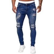 Ketyyh-chn99 Mens Jeans 2024 Men's and Big Men's Relaxed Fit Pants Fashion Casual Solid Loose Sport Pockets Long Pants Blue,3XL