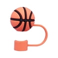 thumbnail image 1 of WIFKLSIIPG 1PCS Couvre-Paille Capuchon Compatible avec 20 Gobelets de 30&40 Oz Embout de Paille Convient à 0.4 Po Réutilisable Baseball Basketball Soccer Embouts de Paille en Silicone Couvercles(Orange), 1 of 3