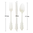 thumbnail image 4 of Transemion Plastic Forks Spoons Knifes Silverware Decor Party White 18.5cm 1Set, 4 of 6