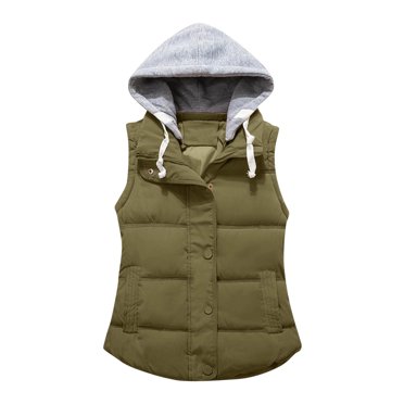 Baberdicy Plus Size Coat Ladies Fashion Color Zipper Cotton Waistcoat Short Warm Vest Plus Size Tops Green