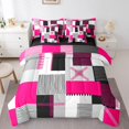 thumbnail image 1 of Erosebridal Geometric Stripe Bedding Queen Size,Rectangle Lines Comforter Sets with Sheets,Patchwork Decor,Reversible,Lightweight,7 Pieces, 1 of 5