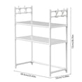 thumbnail image 3 of Iumwxz Microwave Oven Shelf Multi Layer Countertop Kitchen Organizer No Drill Easy Install Durable Space Saving Storage Rack Spice Towel Appliance Holder with Hooks 1 Piece white C, 3 of 6