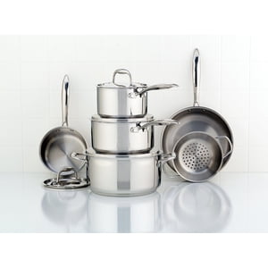 Meyer Accolade Ensemble d'articles de cuisine en acier inoxydable, 10-Piece, Fait en Canada