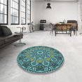 thumbnail image 4 of Ahgly Company Machine Washable Indoor Rectangle Transitional Medium Turquoise Green Area Rugs, 2' x 4', 4 of 7