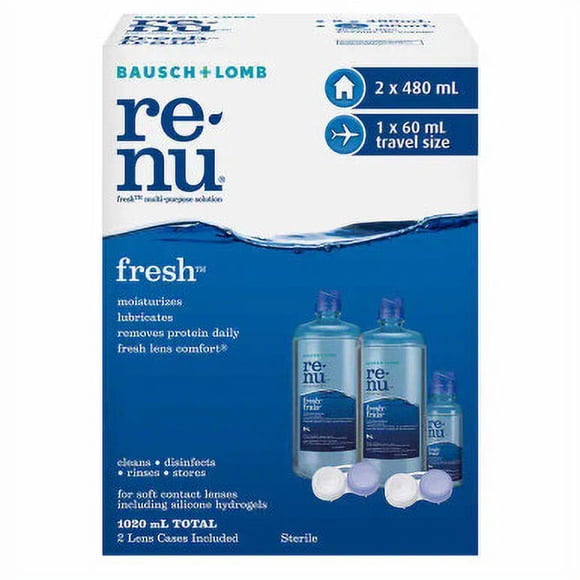 ReNu Fresh Multi-Purpose Solution - 2 x 480 ml + 60 ml | Complete Contact Lens Care