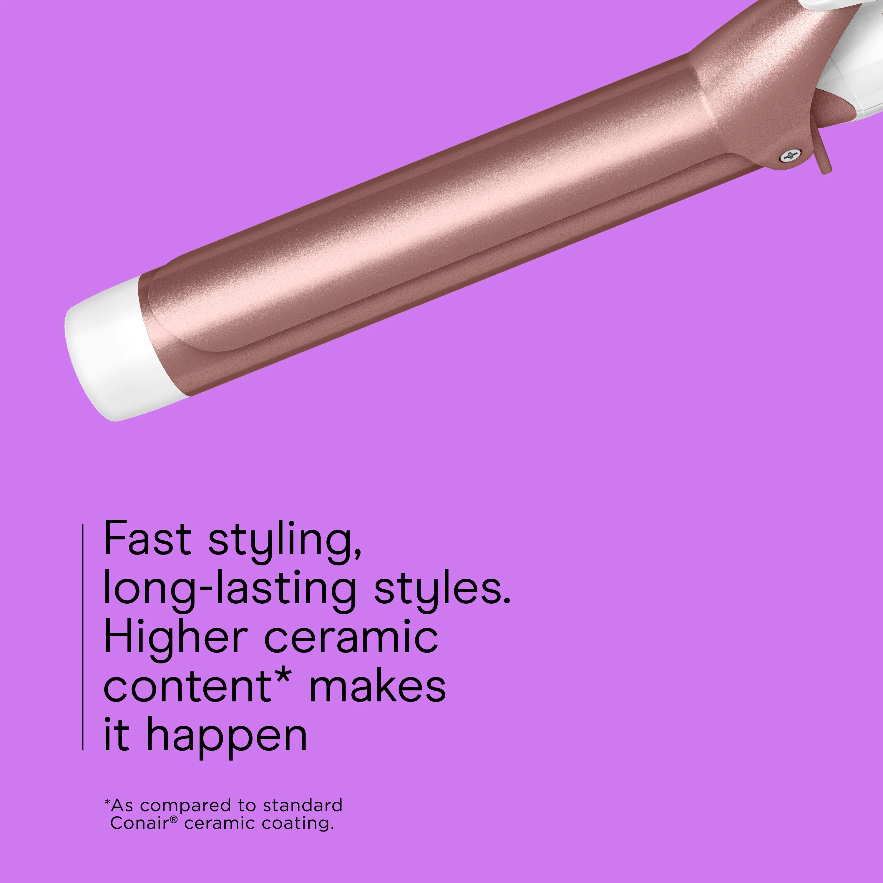 Conair Double Ceramic Extra‑long Curling Iron, 1½‑inch Barrel, White/Rose Gold, 1 Pk