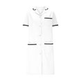 thumbnail image 4 of Xfvqtps Robe d'Infirmière pour Femmes avec Poches, Boutons, Manches Courtes, Empiècement, Col à Revers, Robe de Travail pour Préposée, Blanc, 4 of 6