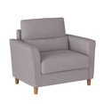 thumbnail image 4 of CorLiving Caroline Upholstered Indoor Accent Arm Chair and a Half with Wood Legs and Cushioned Back, Light Grey, 4 of 9