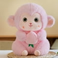 thumbnail image 2 of Monkey Plush Toy Holding Peach, Realistic Stuffed Animal with Soft Material, Kids’ Cuddle Companion, 2 of 8