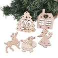 thumbnail image 3 of 10Pcs Hollow Out  Tree Snowman Christmas Wooden Pendants Hanging Ornament, 3 of 9