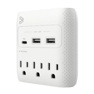 BlueDiamond 3-Outlet Protecteur de surpression + 3 USB Charger le robinet mural - 1-USB-C PD + 2-USB-A - 540J - blanc