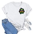 thumbnail image 2 of Outfmvch T-Shirts Mardi Gras pour Femmes, T-Shirts Graphiques, T-Shirts de Carnaval, Vêtements Mardi Gras, T-Shirt à Manches Courtes Col Rond Imprimé Lettre pour Femmes Blanc P, 2 of 4