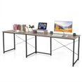thumbnail image 1 of Giantex 95 Inch Reversible Corner Desk, L-Shaped Computer Desk w/Monitor Stand & 3 Cable Holes, 2-Person Long Study Writing Desk for ome Office, Grey, 1 of 6