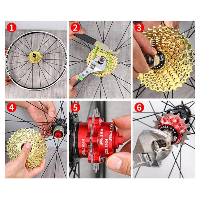 Kit de Conversion de Pignon de Roue Libre en Alliage d'Aluminium 13T pour Vélo Rouge