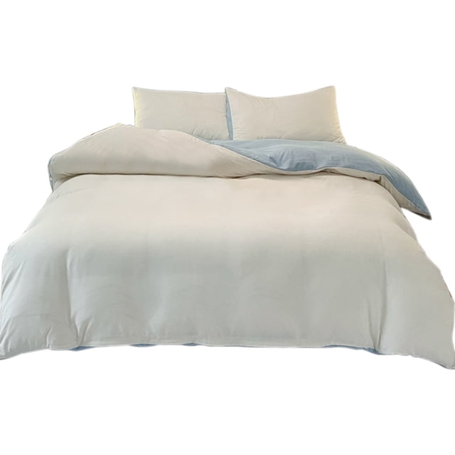 Blue Bed Set Suitable for 70.86 Inch Bed Type In Student Dormitories Comfortable and Soft Four Piece Bedding Set Fresh Color Washed Gray Bed Set