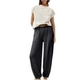 thumbnail image 1 of Timegard Ensembles Lounge pour Femmes 2 Pcs Hauts Courts Amples à Manches Cap Courtes Pantalons à Bas Resserré avec Poches Tenues, 1 of 4