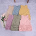 thumbnail image 4 of Qudderr Robes d'Été pour Enfants et Bébés pour Fille, Robe Décontractée Évasée à Volants, Robe Soleil pour Tout-Petit en Coton et Lin pour 6 Mois - 6 Ans, 4 of 9