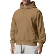 Ediodpoh Men's Hoodies & Sweatshirts Oversize Loose Hooded Pullover Sweater Casual Autumn Winter Letter Blouse Top Coat for Stylish Comfort Sweatshirt Men Khaki XL