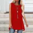 thumbnail image 2 of Timegard Womens Long Tank Tops Round Neck Sleeveless Solid Color Casual Loose Top Basic Tshirts Blouse, 2 of 6