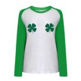 thumbnail image 4 of QIPOPIQ T-Shirts à Manches Longues à Col Rond pour Femmes T-Shirts de la Saint-Patrick Hauts T-Shirt Imprimé Trèfle T-Shirt Vert Porte-Bonheur T-Shirts de la Saint-Patrick Chandails pour Dames T-Shirts Imprimés Offres, 4 of 6