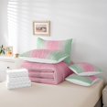 thumbnail image 4 of YST Sage Green and Pink 7-Piece Abstract Aesthetic Comforter Set, Gradient Ombre Bedding Accessories, Queen, 4 of 4