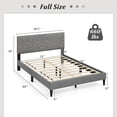 thumbnail image 3 of Costway Full Size Bed Frame with Linen Fabric Upholstered Headboard & Wooden Slat Support, 3 of 10