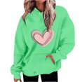 thumbnail image 1 of Penkiiy Mode Décontractée pour Femmes Impression de la Saint-Valentin Hauts à Manches Longues Chandails en Molleton TG Vert, 1 of 5
