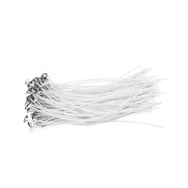 Walson 50pcs Natural Candle Wick?Core?With Metal Sustainers Low Smoke For Candle Making DIY