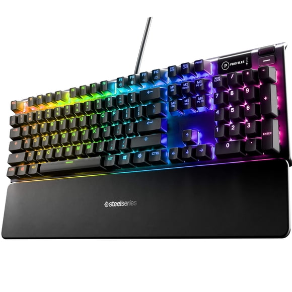 SteelSeries Clavier de Jeu Mécanique Hybride USB Apex 5 – Éclairage RVB par Touche – Cadre en Alliage d'Aluminium de Qualité Aéronautique – OLED Sm