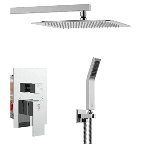 Two-Way Shower Mixer featuring a 10-Inch Square Showerhead