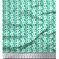 thumbnail image 1 of Soimoi Green polyester Crepe Fabric Airplane,Trophy & Geometric Symbol Printed Fabric 1 Yard 42 Inch Wide, 1 of 3