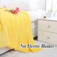 thumbnail image 2 of PiccoCasa 1 Pcs Home Warm Soft Microplush Fleece Solid Throw Blanket Yellow 59" x 78", 2 of 10