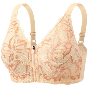 Fuwddey Front Closure Bras for Women Post Surgery Brassiere No Underwire Comfort Wireless Snap Closing Everyday Bra Front Button Bras Cotton Sleep Front Buckle Corset Bra