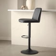 thumbnail image 2 of Bouclair Black Faux Leather and Metal Bar Stool, 2 of 10