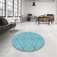thumbnail image 4 of Ahgly Tapis Rectangulaire Lavable en Machine Intérieur Transitionnel Bleu Lierre, 6 Pieds x 9 Pieds, 4 of 7
