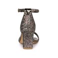 thumbnail image 2 of BLISSFUL STEP Sandales de Bal pour Femmes à Paillettes à Bride à la Cheville à Talon Bloc Colorées Argent 6, 2 of 7