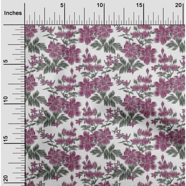 oneOone Polyester Lycra Tissu Feuilles & Floral Ikat Décor Tissu Imprimé BTY 56 Pouces de Large