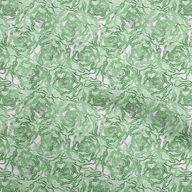 oneOone Cotton Poplin Twill Green Fabric Abstract Dress Material Fabric Print Fabric By The Yard 56 Inch Wide
