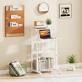 thumbnail image 2 of Costway Mobile Stand Up Desk Height Adjustable Computer Standing Desk with wheels &Footrest,White, 2 of 10